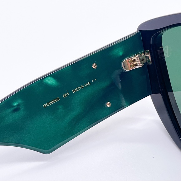 NEW GUCCI GG0956S 001 OVERSIZED GREEN BLACK WOMEN SUNGLASSES GUCCI - Picture 9 of 10